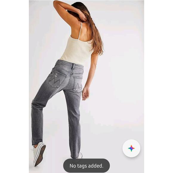 Mother The Scrapper Cuff Ankle Fray Jeans In Unstitched In The Dark 25 - Picture 3 of 11